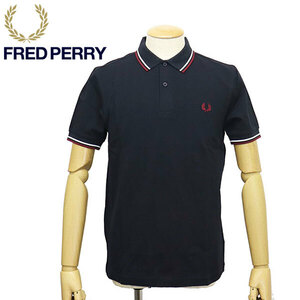 FRED PERRY (フレッドペリー) M3600 TWIN TIPPED FRED PERRY SHIRT ティップライン ポロシャツ FP536 T55NAVY / SNOW WHITE / RED S