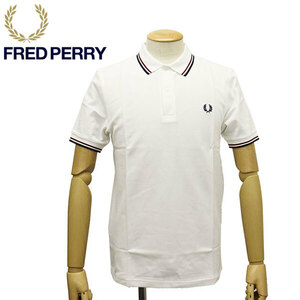 FRED PERRY (フレッドペリー) M3600 TWIN TIPPED FRED PERRY SHIRT ティップライン ポロシャツ FP536 T60SNOW WHITE / RED XL