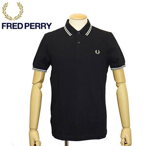 FRED PERRY (フレッドペリー) M3600 TWIN TIPPED FRED PERRY SHIRT ティップライン ポロシャツ FP536 U58BLACK / SNOW WHITE / WARM GREY S