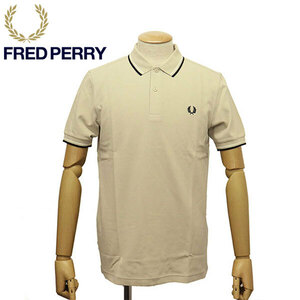 FRED PERRY (フレッドペリー) M3600 TWIN TIPPED FRED PERRY SHIRT ティップライン ポロシャツ FP536 U87OATMEL / ECRU / BLACK XL