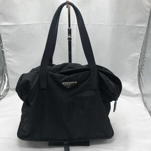 PRADA プラダ 折りたたみエコバッグ　ナイロンバッグ　ブラック　中古　YS JSTW