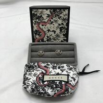 GUCCI グッチ　インターロッキングG ハート　ピアス　Ag925刻印　保存袋・箱付き　中古　YS XZMW_画像1