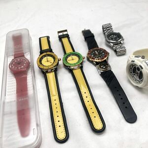 腕時計 6本まとめて FROGMAN AQUA GEAR HORNET 2本 CYBEAT swatch 不動 KN-65XC