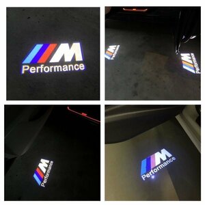 即納 BMW M Performans HD ロゴ LEDプロジェクター ドア カーテシランプ 純正交換 X1/X2/X3/X4/X5/X6/X7/Z4/1/2/3/4/5/6/7/8 シリーズ