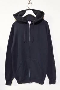 70's-80's JERZEES BY RUSSELL Zip Hoodie size M USA製 スウェット パーカー ブラック 無地 ビンテージ