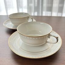 * Noritake ノリタケ/ Ivory China アイボリーチャイナ カップ＆ソーサー セット 金縁 金彩 ①_画像2