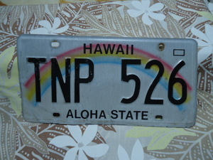  Hawaii 2017 year made license number plate Rainbow TNP 526 genuine article 