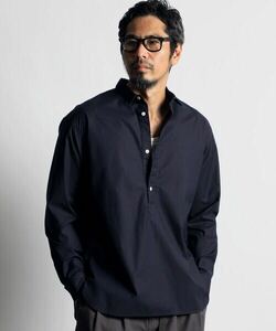 The DUFFER of ST.GEORGE SHORT COLLAR PO SHIRT：バックサテン ショートカラー プルオーバーシャツ　XL 