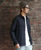 The DUFFER of ST.GEORGE 『WONDER SHAPE』SHIRT OUTER：360°全方向高伸縮 『ワンダーシェイプ』 シャツタイプアウター　紺XL_画像2