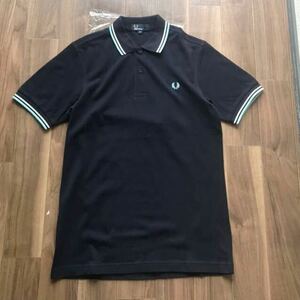 フレッドペリー FRED PERRY M1200 ツインティップド 半袖 ポロシャツ　Sネイビー