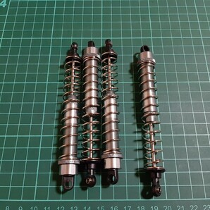 即決《送料無料》 ■超ロング130mm■黒銀■ 新品 1/10 アルミ オイル ダンパー クローラー ラジコン クライミング AXIAL RC 4WD CMX GS01の画像1