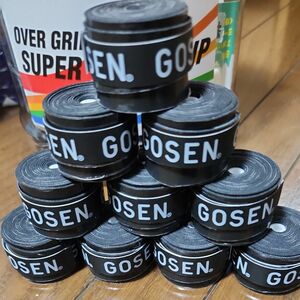 GOSEN グリップテープ10個 オーバーグリップテープ ゴーセン 黒色 テニス　10本 バドミントン