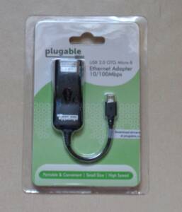 Plugable USB LAN アダプター USB2.0 OTG MicroB 10/100 高速イーサネット 対応 - 一部の Android スマホ、タブレット（ASIX社 AX88772 ）