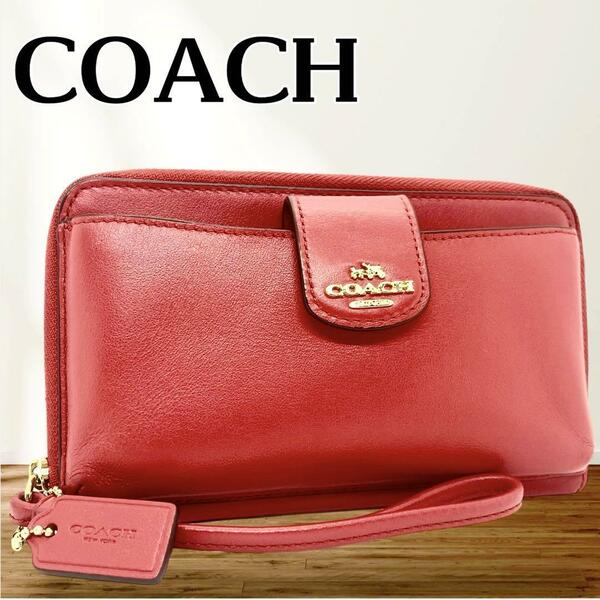 COACH コーチ ホット レッド リストレット ウォレット　カードポケット11