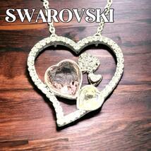 SWAROVSKI スワロフスキー ネックレス オープンハート シルバー_画像1