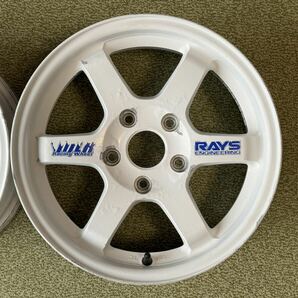 希少サイズ!! 当時物!! 2本のみ レイズ RAYS ボルクレーシング VOLK Racing TE37 15インチ 6.5J+28 5H114.3 MR2 SW20 シビック タイプRの画像2