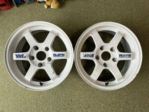 希少サイズ!! 当時物!! 2本のみ レイズ RAYS ボルクレーシング VOLK Racing TE37 15インチ 6.5J+28 5H114.3 MR2 SW20 シビック タイプR