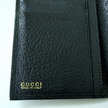 GUCCI グッチ Wホック レザー 長財布 ブラック ゴールド ベルトモチーフ イタリア製_画像6