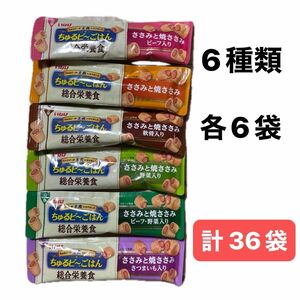 いなば ちゅるビーごはん 総合栄養食 6種類 各6袋づつ 計36袋セット 主食 ささみと焼ささみ ドッグフード フード アソート