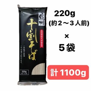 信州 十割そば 十割蕎麦 干しそば 220g × 5袋セット おびなた 長野