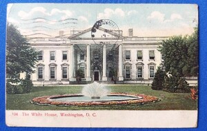☆ 1910年 米国 絵葉書 エンタイア 古切手【 ホワイトハウス 】 ワシントン ⇒ N.Y 宛 ☆ 時代資料