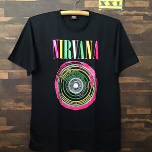 ニルヴァーナ ニルバーナ nirvana Tシャツ　XXLサイズ　ディスク　ロックバンド　半袖 ブラック