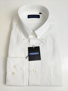 形態安定シャツ LLサイズ 42-84 ボタンダウン シロドビー 長袖 新品 ドレスシャツ カッターシャツ RM4000-4