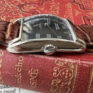 rolex ロレックス マルコーニ 1910 ブラックダイヤル レクタンギュラー  ステンレス 手巻き 動作良好  メンズ腕時計の画像2