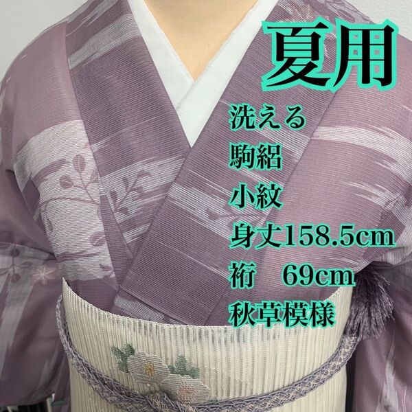 1721◆夏用 洗える 駒絽 小紋