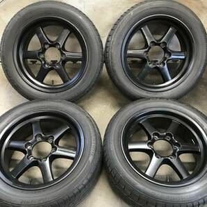 【ハイエース】17×7J+25 PCD139.7 6H アルミホイール 溝有215/55R17ブリヂストン タイヤ ４本の画像1