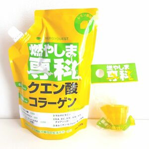 【新品・未開封】エナジークエスト 燃やしま専科 クエン酸コラーゲン レモン風味 500g