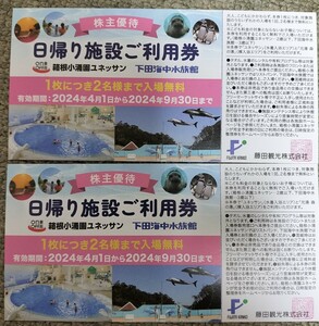 箱根小涌園ユネッサン　下田海中水族館の利用券　2枚