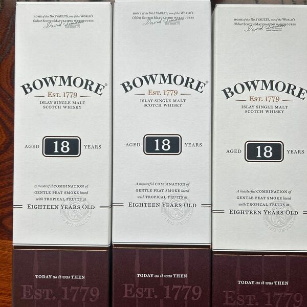 3本セット　ボウモア BOWMORE 18年　アルコール43％　　容量　700ml