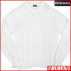 即決★DIESEL★メンズS ニット セーター ディーゼル 白 ホワイト 長袖