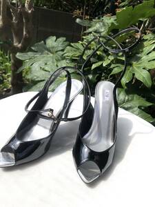  new goods SLY mules black sandals open tu24 centimeter shoes high heel 