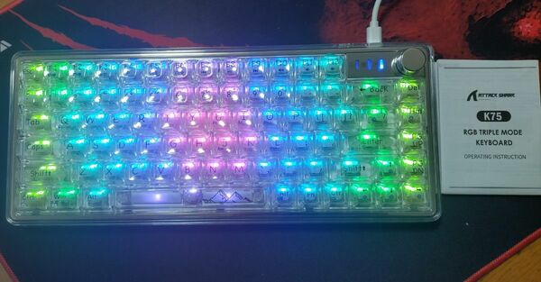 新品　ATTACK SHARK K75 RGB Bluetooth+2.4Ghz無線+有線　メカニカルキーボード