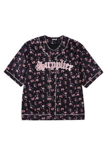 値下げ不可SUPPLIER FLOWER MESH BASEBALL SHIRT S
