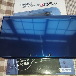【送料無料】 NEW ニンテンドー 3DS LL 充電アダプター付きメタリックブルー 青 任天堂の画像4
