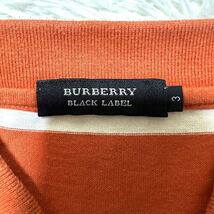 BURBERRY BLACK LABEL バーバリブラックレーベル ポロシャツ 半袖 ストライプ ホースロゴ サイズ3_画像4