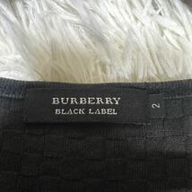 BURBERRY BLACK LABEL バーバリブラックレーベル 長袖 Tシャツ ワッフル生地 ホースロゴ ブラック 黒 サイズ2_画像5