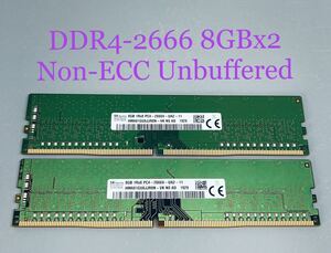 SKHYNIX PC4-2666V-UA2-11 DDR4 21300 Non-ECC Unbuffered 8GBx2枚(計16GB) HMA81GU6CJR8N-VK