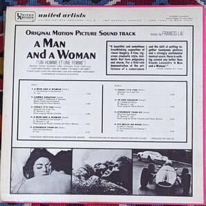  60's  サントラ「 男と女」 音楽 フランシス・レイ Francis Lai ピエール・バルー(US盤 LP)/ A Man And A Woman UAS 5147 1966年の画像3