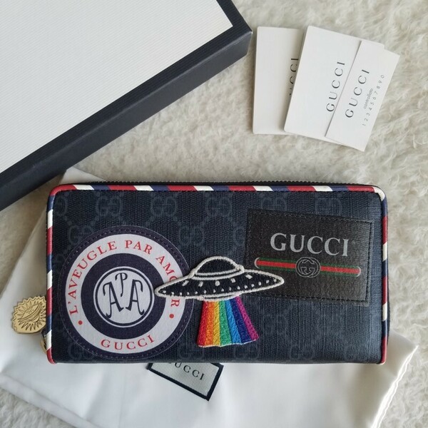 新品 GUCCI グッチ NIGHT COURRIER ナイト クーリエ ジップ アラウンド 長財布 Black/Multi 496342 9F25N 1073 入手困難