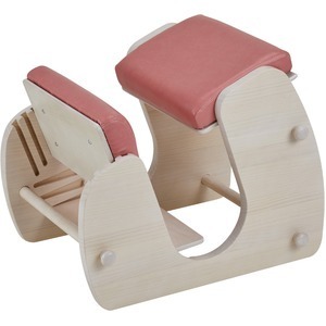 【新品】デスクチェア 学習椅子 幅51.5cm ホワイト×フローラルピンク 木製 合皮 Keepy プロポーションチェア 組立品 猫背 姿勢