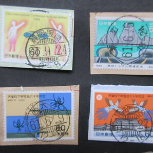 【20】使用済み 日本切手20枚 60円 記念切手（1981～1989年） 手押し印による局名・日付のわかる消印の画像4