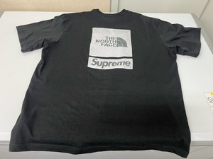 1度着用 中古 美品 シュプリーム ノースフェイス Tシャツ ラック黒 イズ M Supreme TNF S/S Top Black Medium THE NORTH FACE 24SS