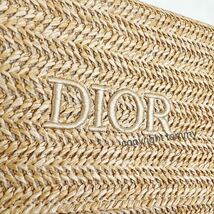 新品未使用 ディオール Dior ストローポーチ クラッチバッグ ポーチ かごバッグ ロゴ ブランド 夏 ラタン_画像3