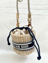 新品 DIOR ディオール ストローポーチ ロゴ 送料無料 ポーチ ミニショルダー 巾着 ノベルティ 箱付き_画像3