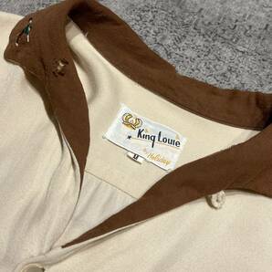 Vintage 60s King Louie Bowling Shirt キングルイ ボーリングシャツ ブラウン ベージュ 60年代 ヴィンテージ ビンテージ USA製の画像3