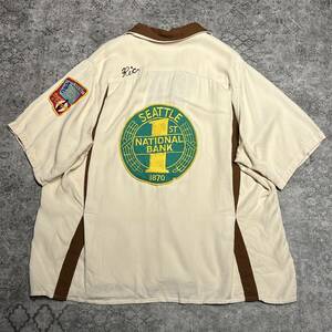 Vintage 60s King Louie Bowling Shirt キングルイ ボーリングシャツ ブラウン ベージュ 60年代 ヴィンテージ ビンテージ　USA製